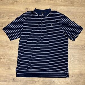 Ralph Lauren Men's Navy and White Striped Polo Shirt